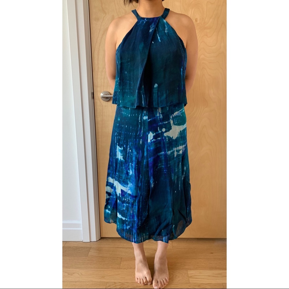 [SABA]- Maxi blue dress with prints
